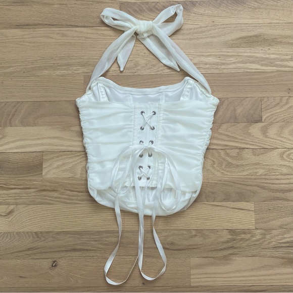 White Halter Neck Corset Top - Picture 2 of 7